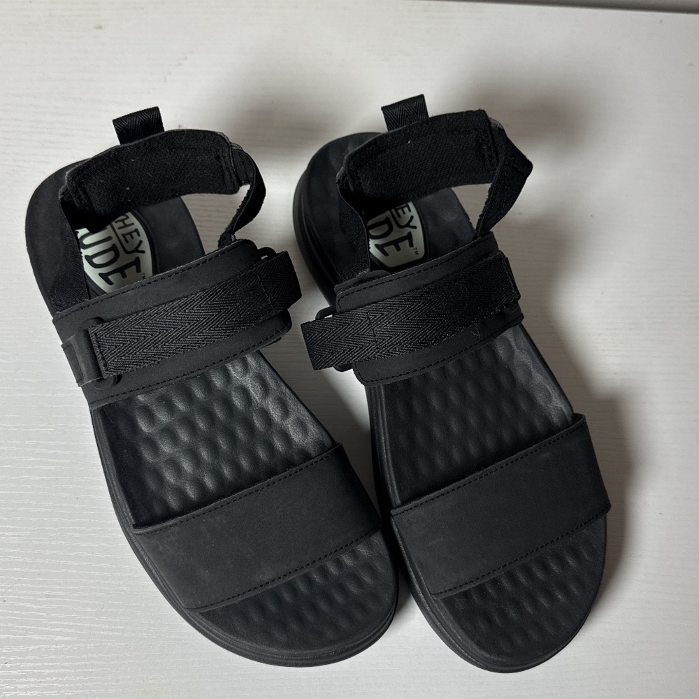 Hey dude strappy black Velcro sandal